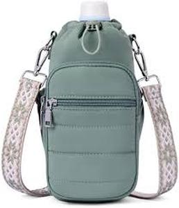 lot 20209 image: Lexiyat Crossbody Bag Insulated Waterbottle Holder with Shoulder Strap and Pockets