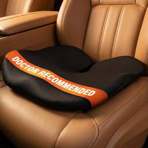 lot 1654 image: Everlasting Comfort Car Seat Cushion for Driving - Orthopedic Car Cushion for Office, Travel, Gaming Chair Memory Foam Driver Booster for Short People, Non-Slip, Washable Cover, Back and Sciatica Relief