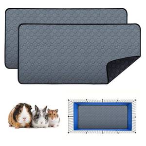 lot 1701 image: YINXINSHE 2 Pack Washable Guinea Pig Cage Liners and Pee Pads (24inx47in) - Waterproof, Super Absorbent, Non-Slip Bedding for Rabbits, Hamsters, Rats
