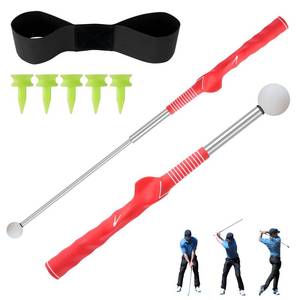 lot 2009 image: ScroRich Retractable Golf Swing Trainer, Portable Grip Trainer and Training Auxiliary Elastic Band for Beginners, Indoor and Outdoor Practice(Red)