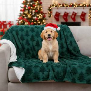 lot 2016 image: Tudomro Christmas Dog Blanket for Couch Waterproof Puppy Cat Pet Blanket Washable 3D Textured Christmas Tree Warm Jacquard Shag Soft Sherpa Fleece for Couch Bed Furniture Protection(30 x 40 Inches)