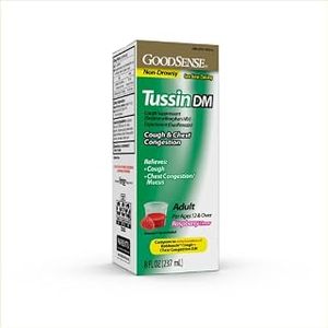 lot 2025 image: GoodSense Tussin Cough Syrup DM, Cough and Chest Congestion Relief, Raspberry Flavor, 8 Fl Oz (B0B2KNBPK9)