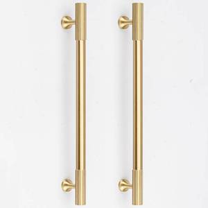 lot 2037 image: RZDEAL 2pcs Solid Brass Gold Cabinet Pulls, 7-916-Inch Hole Centers for Kitchen Cupboard Handles Modern Drawer Dresser Pulls Bathroom Brushed Brass Cabinet Pulls Wardrobe Door Handles