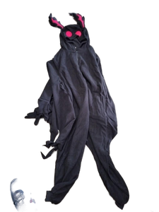 lot 2042 image: Black mothman onesie size L