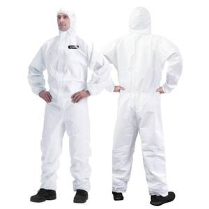 lot 2050 image: YIBER Hazmat Suit Disposable Coverall  Full Body Painters Suit in 7 Sizes with Multiple Specifications for Men and Women - Medium, White, 1