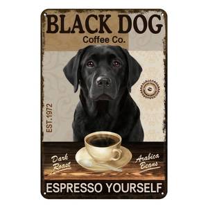 lot 2057 image: Vintage Tin Sign Black Dog Coffee Co Metal Wall Sign Decor For Kitchen, Cafe, Bar, Man Cave, Home and Office Decor For Coffee Lovers and Dog Owners Funny Metal Sign 8x12 Inch