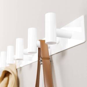 lot 2067 image: GWAAZXGZ White Wall Mounted Coat Rack � 5 T-Shaped Pegs for Hats, Bags and Towels, Heavy-Duty Metal Rail for Entryway, Bathroom, Closet, Bedroom (1 Pack)