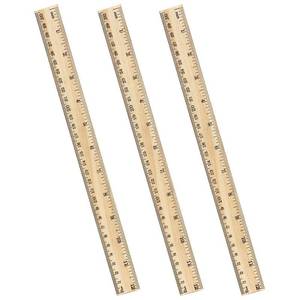 lot 2068 image: ZZTX 3 Pack Wooden Ruler 12 Inch Rulers Bulk Wood Measuring Ruler for Students Office School Supplies 2 Scale (30 cm)