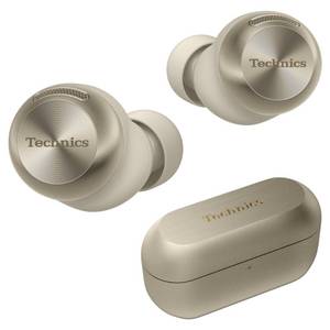 lot 2074 image: Technics Reference Class Hi-Fi Wireless Ear Buds, Dolby Atmos with Head Tracking, Adaptive Noise Cancelling, 3 Device Multipoint, 10-Hr Battery, Wireless Charging, Improved Fit, EAH-AZ100-N(Champagne)