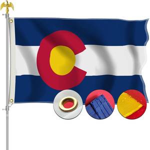 lot 2087 image: STREBAN Colorado Flag 3x5 Outdoor - Embroidered Design Heavy Duty Polyester CO Flag with Sewn Stripes, Brass Grommets