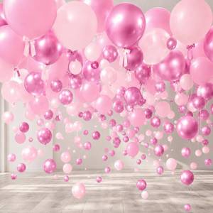 lot 2100 image: TaoBary 228 Pcs Pink Silver Wedding Balloon Cascade Large Metallic Blue Balloons Kit Latex Wedding Baby Shower Party Balloons with Ribbon Bows Twist Tie for Birthday Party Decor