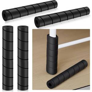 lot 2130 image: ReliThick 4 Pcs Bed Frame Toe Protectors 11.81in Foam Covers for Bed Frame Legs Protect Toes from Hard Furniture Legs, No Adhesive Needed(Black)