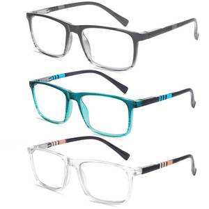 lot 2137 image: CHOFILORD 3 Pack Reading Glasses for Women Men Blue Light Blocking Computer Readers with Spring Hinge Fashion Eyeglasses (3 Pack Colors A, 2.0, x)