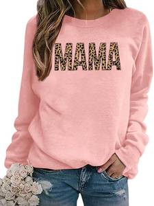 lot 2145 image: EGELEXY Mama Sweatshirts for Women Leopard Mama Crewneck Best Moms Outfit Lightweight Pullover Tops, Large