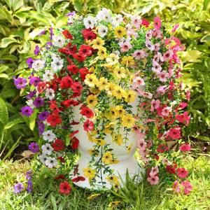 lot 3279 image: Playieer Artificial Flowers for Outdoors Spring Decor, 6 Bundles UV Resistant Realistic Faux Silk Hanging Flowers, Fake Plants for Planter Indoor Outside Garden Porch Patio Balcony Yard Farmhouse