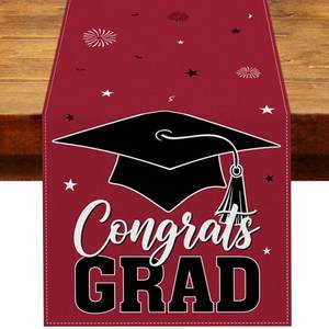 lot 4151 image: Heyfary Graduation Decorations Congrats Grad Table Runner Class of 2026 Graduate Party College High School Home Kitchen Dining Room Table Decor (Maroon, 13in x 72in)