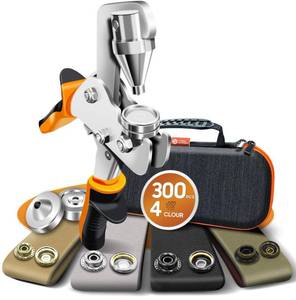 lot 4176 image: Snap Fastener Tool, Snap Installation Tool Kit, 4 Colors 300 Pcs of Boat Cover Snaps, Button Snap Kit with 15mm Canvas Snaps for Fabric, Tarps, Canvas, Leather