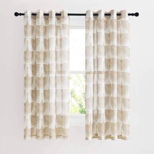 lot 4178 image: KGORGE Natural Linen Curtains - Semi Sheer Curtains 72 inches Long Geometric Print Window Decor Privacy Protect Light Filtering Drapes for Bedroom Office Basement, 2 Panels, Taupe