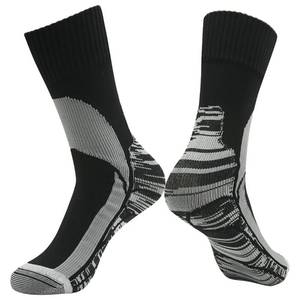 lot 4185 image: RANDY SUN Waterproof Hiking Fishing Socks For Men, Daily Dry Warm Moisture Wicking Novelty Elite Business Barefoot Camping Wading Running Performance Outdoor Recreation Crew Socks, Black Grey L