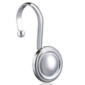 lot 4217 image: CHICTIE Chrome Shower Curtain Hooks Rings, Decorative Silver Shower Hook for Shower Curtain, Rustproof Modern Shower Rings Hangers for Bathroom Curtains Rods, Set of 12