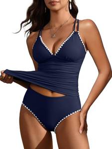 lot 4224 image: ANRABESS Womens Tankini Set,Tummy Control Two Piece Swimsuit,Perfect for Beach Vacation,Versatile Summer Bathing Suit 2026 Navy Blue Large