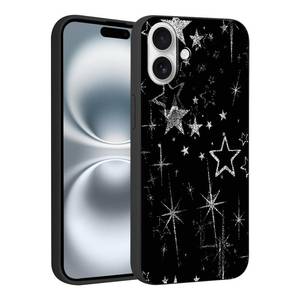 lot 4233 image: Vulfwela for iPhone 16 6.1ftft Cute White Line Stars Phone Case, Cool Aesthetic Y2K Star Design Phone Cover Soft TPU Silicone Anti-Scratch Non-Slip Shockproof Protective Case for Women Girls