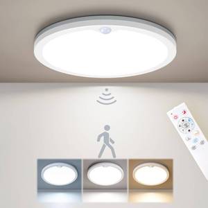 lot 4238 image: Annaror Motion Sensor Ceiling Light with Remote, Wired Motion Sensor Light Indoor 3000K 4000K 5000K, 2000K Nightlight 1800LM Dimmable Motion Activated Light with Timer for Hallway Closet Stairs