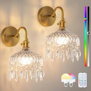 lot 5187 image: Rnzziw Vintage Battery Operated Wireless Wall Sconces, Rechargeable Battery Antique Brass Wall Lights,Luxury Corridor Lamp with Remote for Dining Room Hallway Living Room, Set of Two