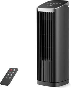 lot 5188 image: PNTCK Fan for Bedroom, 13.2in Tower Fan with Remote, 4 Modes 4 Speeds Max 24fts, 70° Oscillating Desk Fan, 12H Timer Portable Fans, Cooling Fans for Office, Home Black