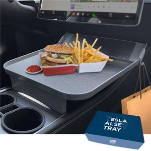 lot 5236 image: Ennovatools Tesla Accessories Center Console Alset Tray for Model Y 3, Food Eating Table, Holding Your Essentials During Autopilot, Road Trips, at The Charging Stations.