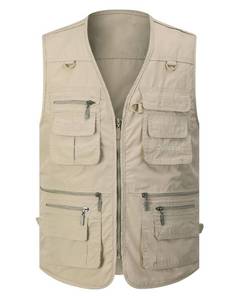lot 6072 image: Gihuo Menfts Fishing Vest Utility Safari Travel Vest with Pockets Outdoor Work Photo Cargo Fly Summer Vest (XX-Large, Light Khaki)