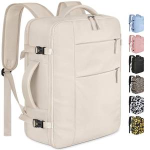 lot 6074 image: Capolo Travel Backpack for Women Men Waterproof Laptop Backpack Airlines Approved Carry On Backpack Bag Computer Bookbag for Business, Work, Traveling Fits 17 Inch Laptop(Beige)
