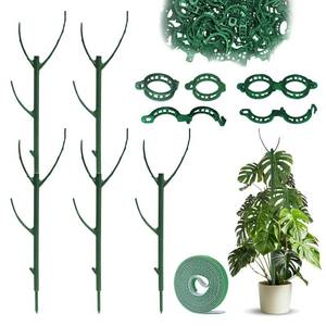 lot 6086 image: 5pack Adjustable Plant Support Pole � Stackable IndoorOutdoor Support Pole with Clamps, Suitable for Supporting Monstera and Climbing Plants, Garden Accessories, Perfect Replacement for Plant Stakes
