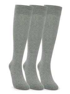 lot 6123 image: HiColorful Cotton Knee High Support Socks � Stretch Support Fit for Men and Women � Daily Wear Travel Gift for Holidays Grey size Small-3 Pairs