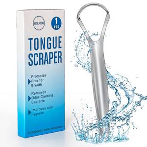 lot 6168 image: AILE Tongue Scraper, 100percent Useful Surgical Stainless Steel Tongue Cleaner for Both Adults and Kids, Professional Reduce Bad Breath Metal Tongue Scrapers, Help Your Oral Hygienein