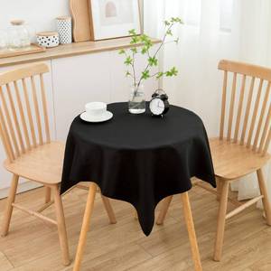 lot 6220 image: sancua Small Square Tablecloth 36 x 36 Inch Black, Stain and Wrinkle Resistant Washable Polyester Table Cloth for Dining Buffet Party Decorative Fabric Table Cover for Nightstand End Bedside Tables