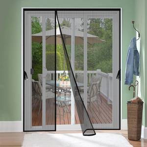lot 11203 image: Reversible Left Right Side Opening Magnetic Screen Door for 72 x 80in French Door, Screen Itself Size 74in x 81in, Glass Sliding Door Heavy Duty Screen Door Mesh Curtain for Front Patio Or Large Door