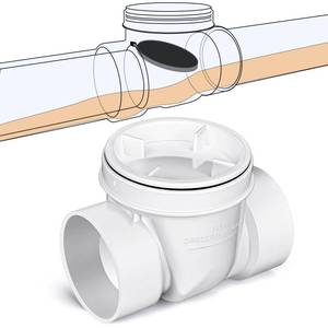 lot 11207 image: Tondiamo 6 Inch Backwater Valve Drain Backflow Preventer Valve Prevent Sewage and Rainwater from Flowing Back(White PVC)