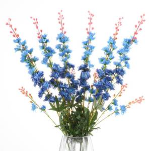 lot 11225 image: LILUYTO 6PCS Blue Delphinium Artificial Flowers, Long Stem Faux Larkspur Silk Flowers, 33.5in Bendable Fake Flowers Bouquets for Tall Vase Table Kitchen Home Offices Garden Wedding Decor