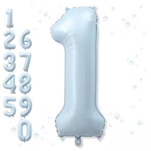 lot 12272 image: Big Number 1 Balloons, Light Matte Sky Blue Foil 1 Balloon Numbers 40 Inch, Giant 1st Birthday Party Decor, Baby Blue Mylar Helium One Balloon for Boys Girls Baby Shower Anniversary Decorations