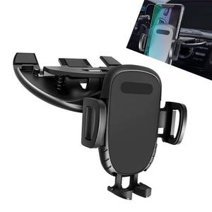 lot 12274 image: Polcatay Mobile Phone Holder, 360 Degree Rotating Retractable Adsorption Navigation Bracket for CD Slot, Self-Locking Silicone Shockproof Protection Holder, Universal for Most Cars Trucks (Black)