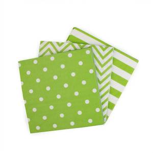 lot 12305 image: Dulousia Disposable Striped Chevron Polka Dot Green Paper Party Napkins 60 Count