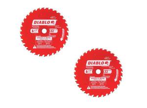 lot 12306 image: Diablo D0632GPA Carbide Saw Blade for Wood and Metal with Chamfered-Alternate Top Bevel Teeth and Tri-Metal Shock-Resistant Brazing (6.5-Inch Diameter, 2-Pack) (Only One)