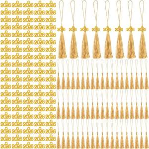 lot 12315 image: Cindeer 100 Pcs Mini Graduation Tassels with 100 Pcs 2026 Tassel Charms for Crafts Mini Silky Bookmark for Graduation Cap Keychain Ornaments DIY Craft Jewelry Making Project(Gold)