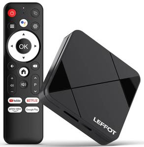 lot 12351 image: Android 14.0 TV Box 2025, LEFFOT RK3518 4K Ultra HD Streaming Device for TV, 2GB RAM 16GB ROM, Smart TV Box with Voice Remote, 2.4G and 5G WiFi 6, BT 5.4, USB 3.0, HDR10, Rockchip RK3518 Quad-Core A53