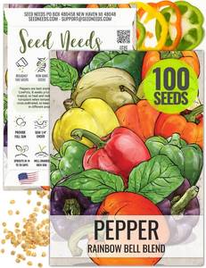lot 12364 image: Seed Needs Rainbow Bell Pepper Seeds to Plant Heirloom and Non-GMO 1 Pack