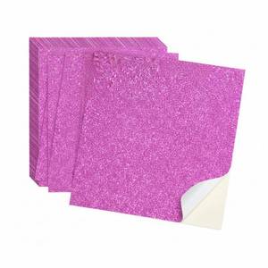 lot 12371 image: Dunzoom 25 Pcs Glitter Graduation Cardstock Paper Self Adhesive Graduate Grad Cap Decorations 9.8x9.8 Inch 250gsm Thick Pastel Sparkly Card Stock Construction Paper for Cap Topper DIY Hat(Rose Red)