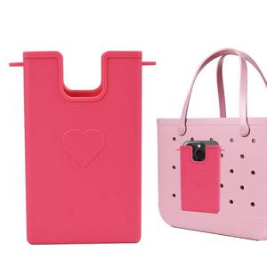 lot 12380 image: UeKeKicg Silicone Phone Holder for Bogg Bag, Phone Case Holder Charms Accessory Compatible with All Bogg Bags for Beach Tote Bags (Pink, Large)