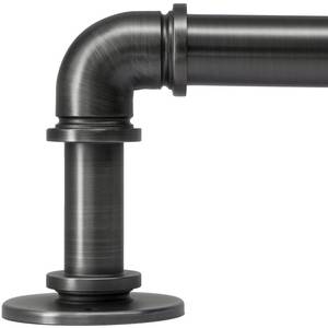 lot 13547 image: WORLD RODS Industrial Curtain Rods 18 to 45 in,Wrap Around Rods, Adjustable Curtain Pole,1 in Diameter Pipe Wall or Ceiling Mounted,for Living Room(Antique Nickel 18in to 45in)