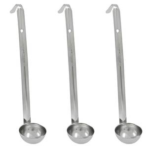 lot 14265 image: Piutouyar 3 Pcs 1 oz Soup Ladle Set, Stainless Steel Ladle with Long Hooked Handles Kitchen Cooking Serving Ladle Accessories for Cooking Soup Sauce Stews